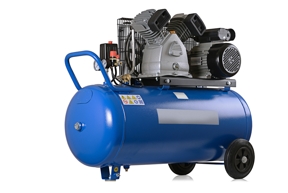 New air compressor on a white background. - Image(OlegSam)S