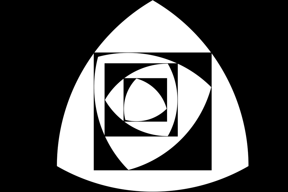 Reuleaux triangle with black and white colors - Vector(Albisoima)s
