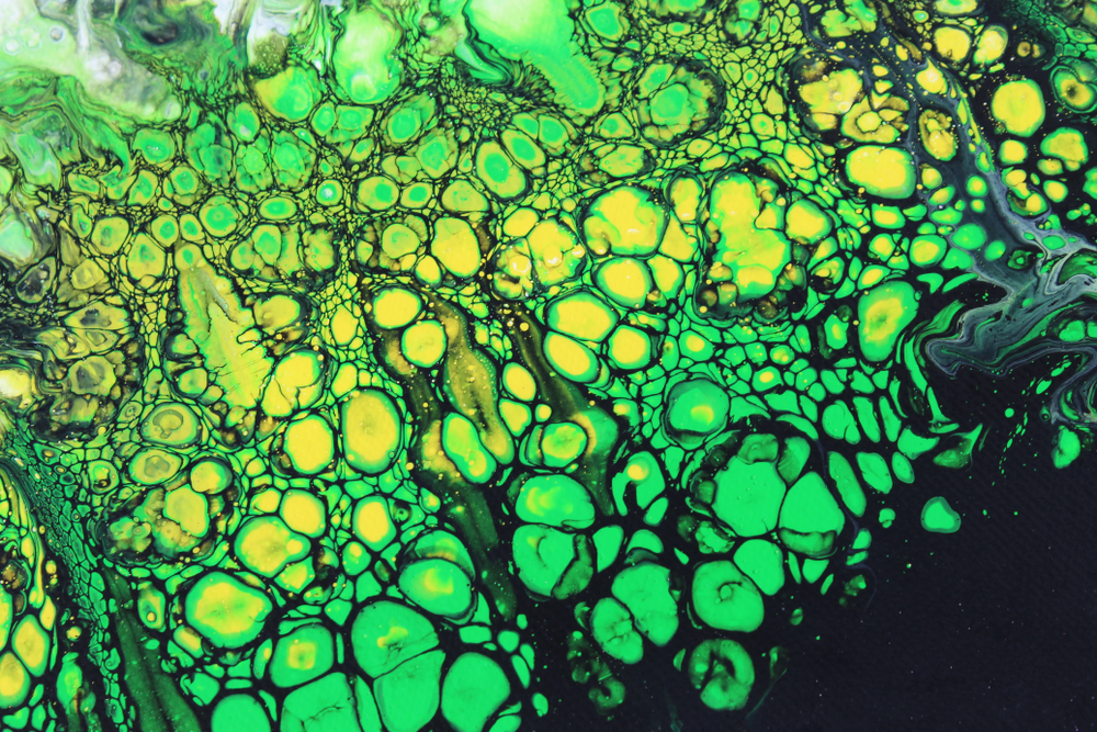Beautiful green and yellow bubbles painting. - Image(Vestart)s