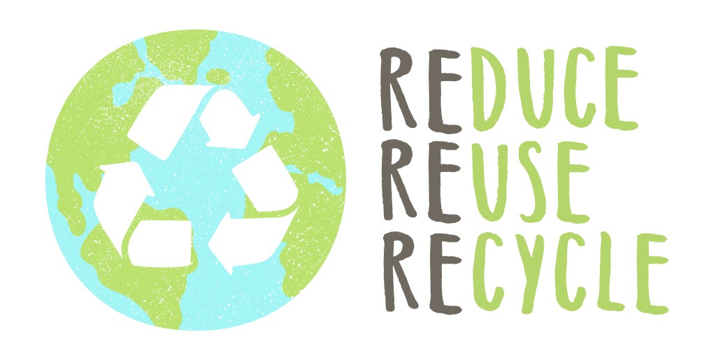 Reduce reuse recycle lettering and Earth sign(kondratya)s