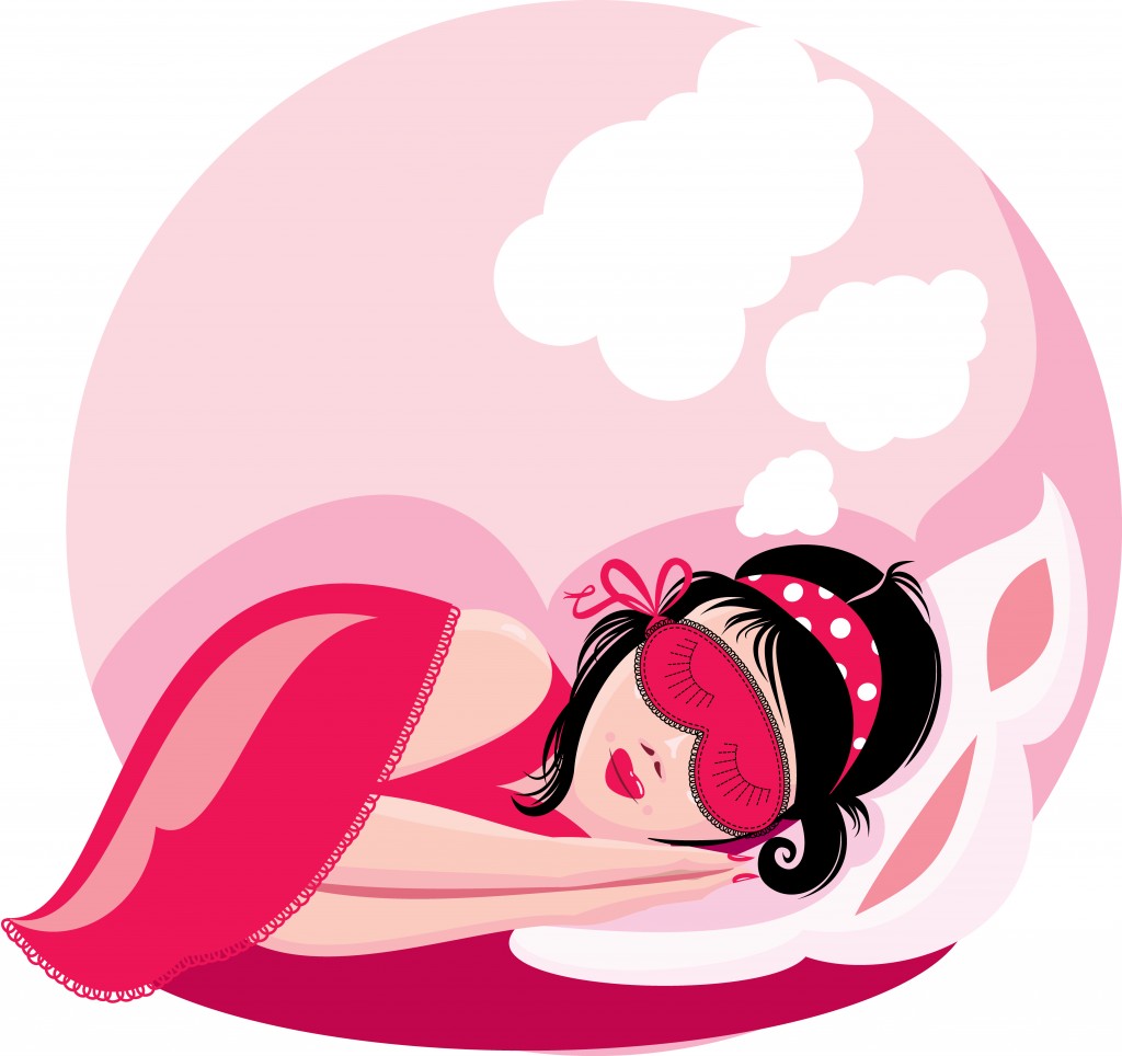 Sleeping woman, picture in pink colors - Vector(lian_2011)S