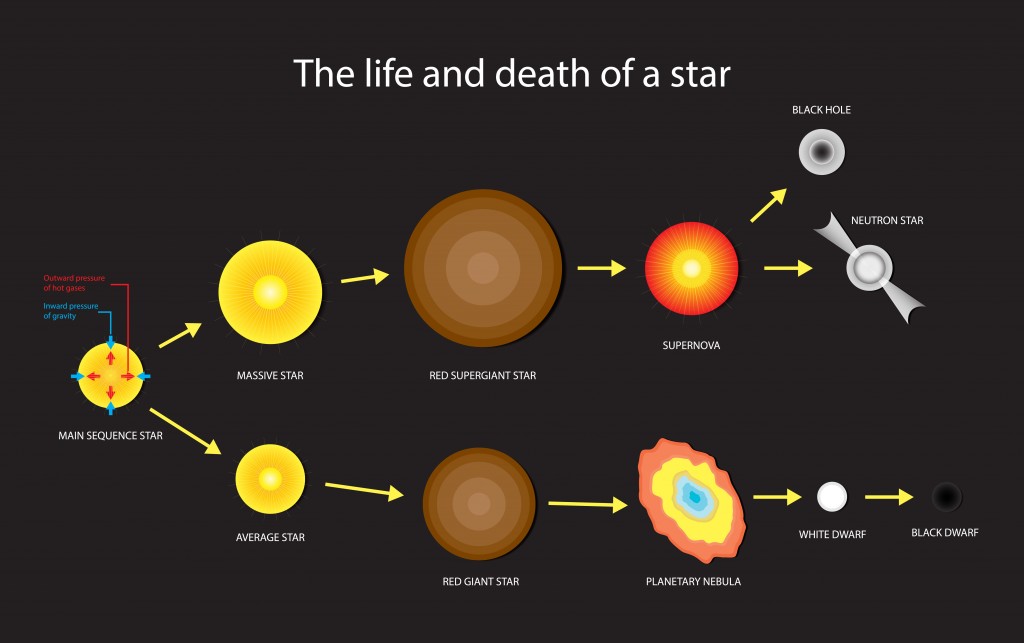 illustration of astronomy, Life and death of a star, Stellar Evolution - Vector(Nasky)s