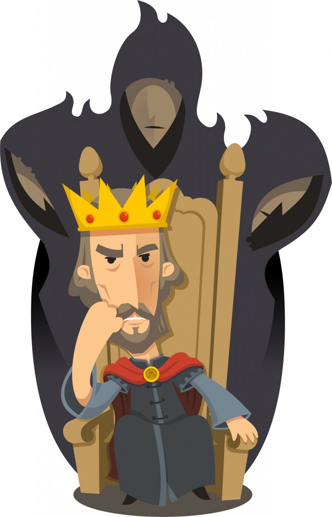 macbeth on his throne vector cartoon illustration(Tomacco)S