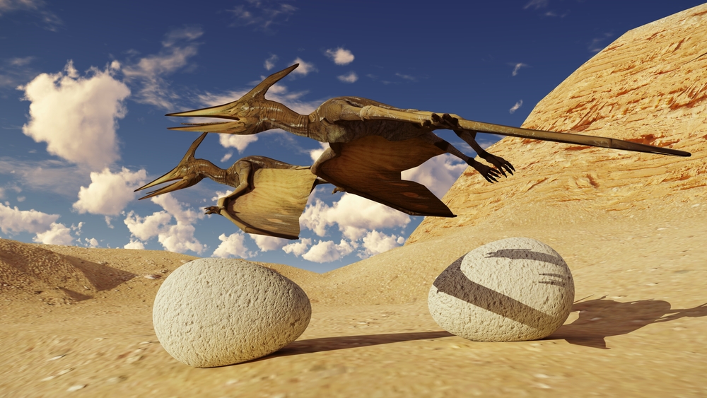 Egg and pterodactyl 3d rendering( Dariush M)s