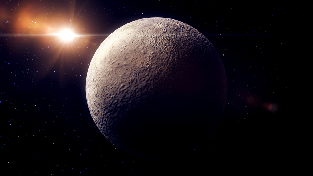 Quaoar dwarf planet 3d render for background(Andamati)s