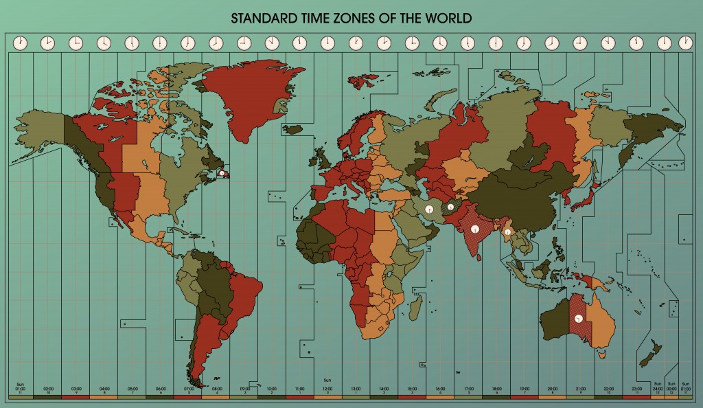 World Map with Standard Time Zones. Cartography Collection(dalmingo)s