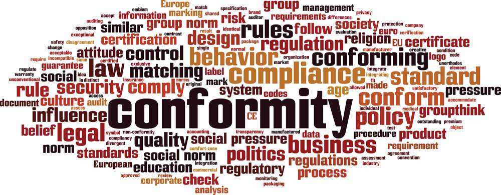 Conformity word cloud concept. Collage made of words about conformity(Boris15)s
