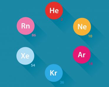 Noble gases icons - flat design(Daumier)s