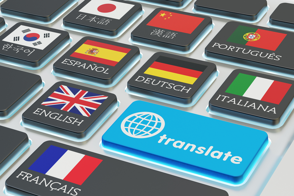 Foreign languages translation concept, online translator(cybrain)S