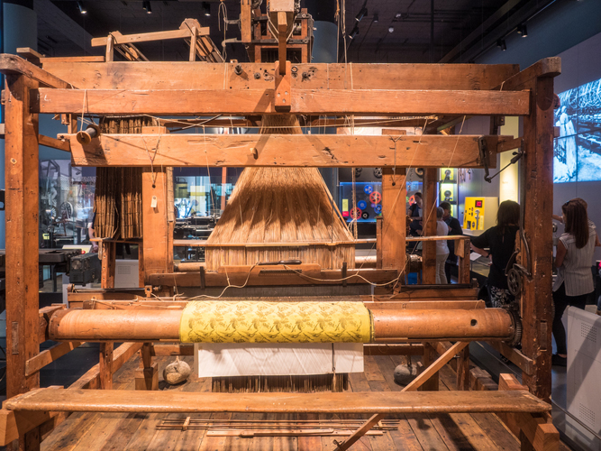 Jacquard loom is a power loom that simplifies the process of manufacturing textiles with such complex patterns as brocade(Mariusz S. Jurgielewicz)s