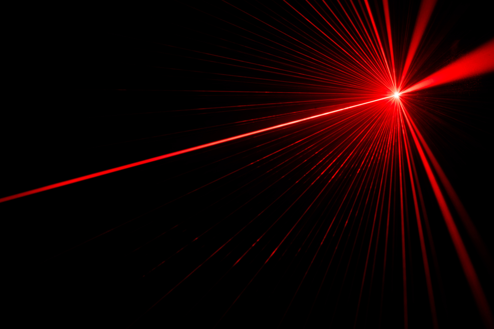 Red laser beam light effect on black background(donatas1205)s