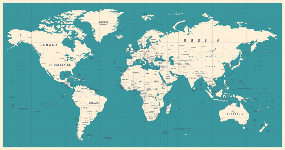World Map Vintage Vector(dikobraziy)s
