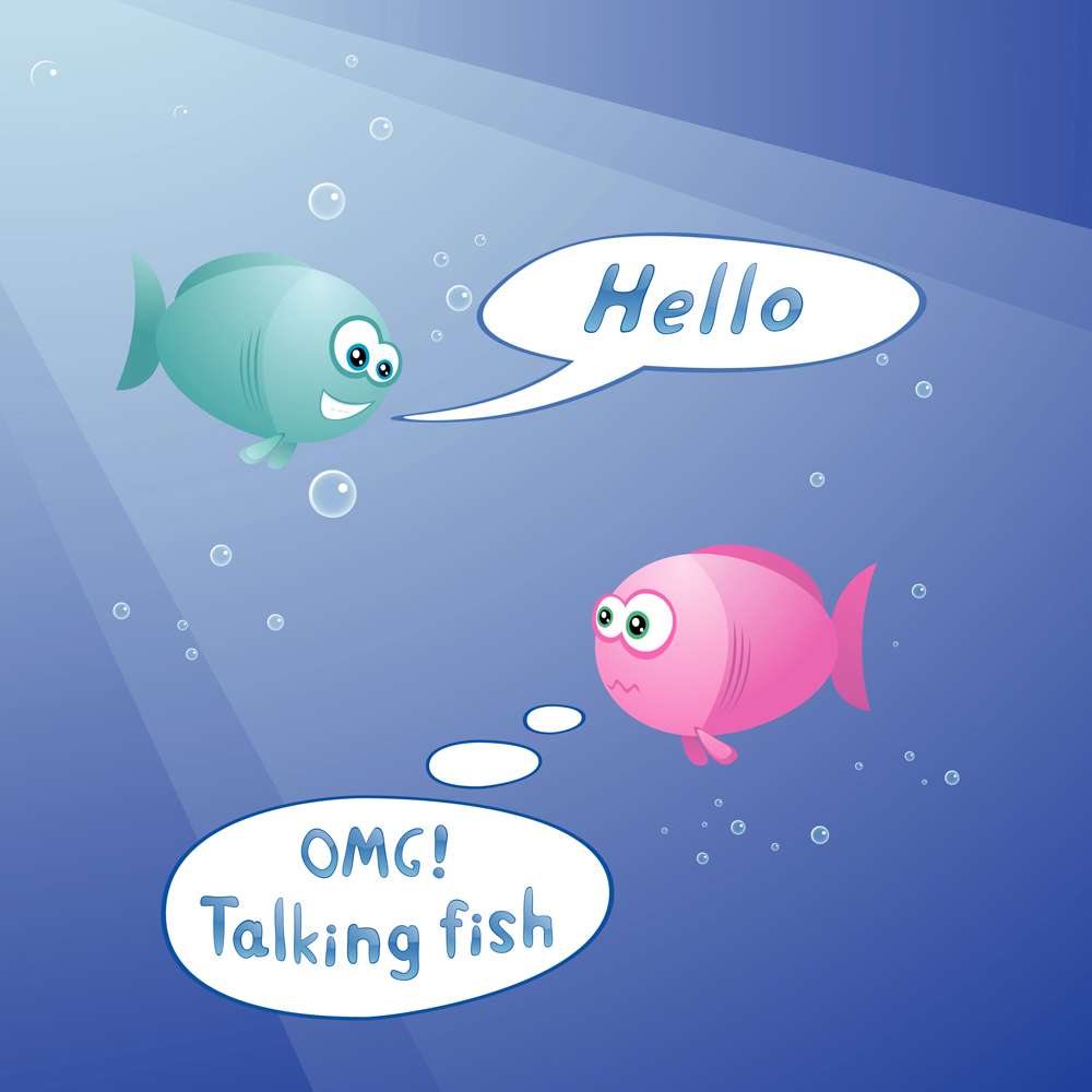 cute fishes are talking underwater(dacascas)S