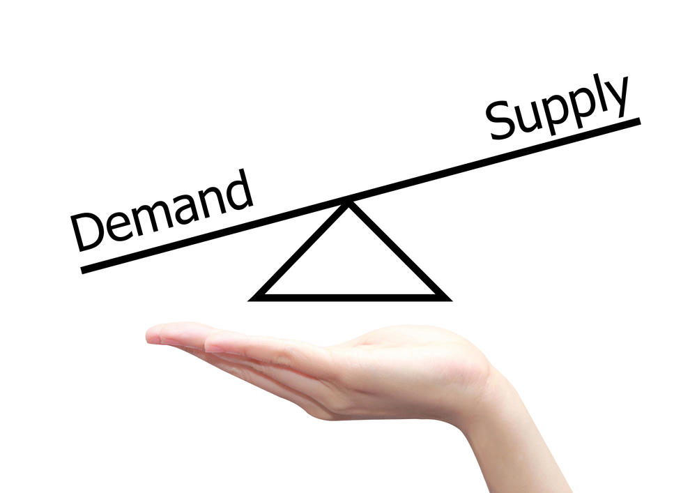 isolated hand with demand supply concept(charnsitr)s