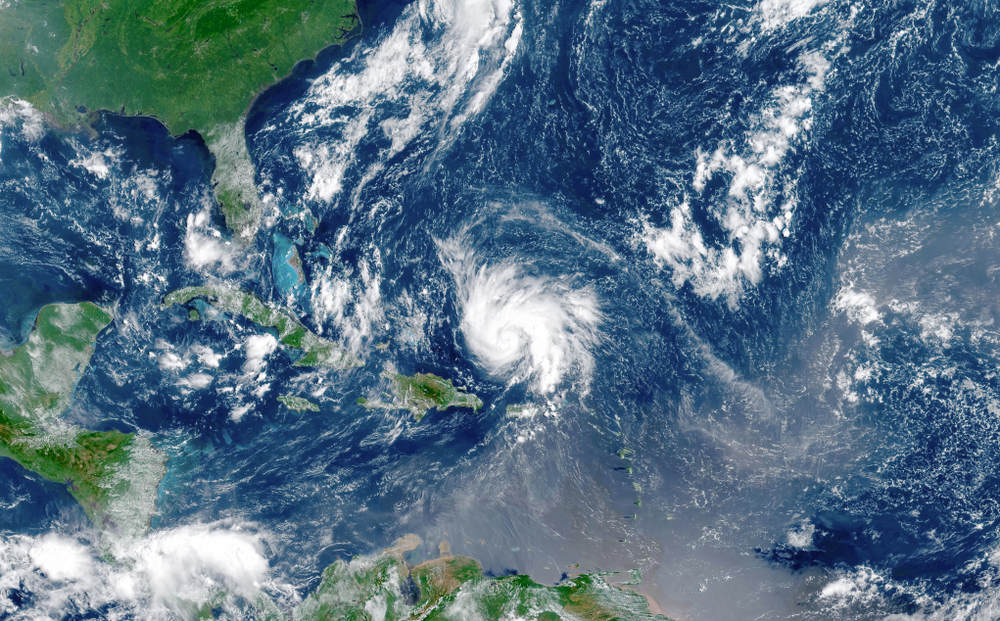 Satellite view of an hurricane approaching to USA(elRoce)s