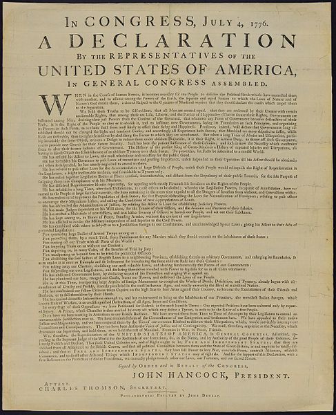 Declaration of Independence. In Congress