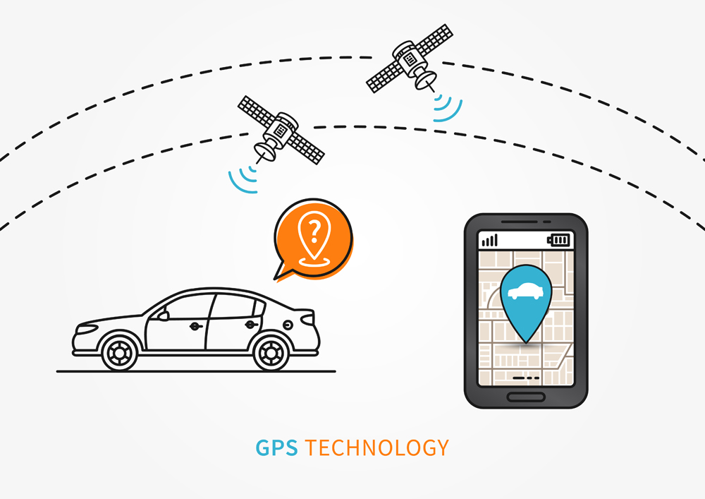 Car GPS search vector illustration. Navigation technology for automobile or motor vehicle creative concept(AleksOrel)s