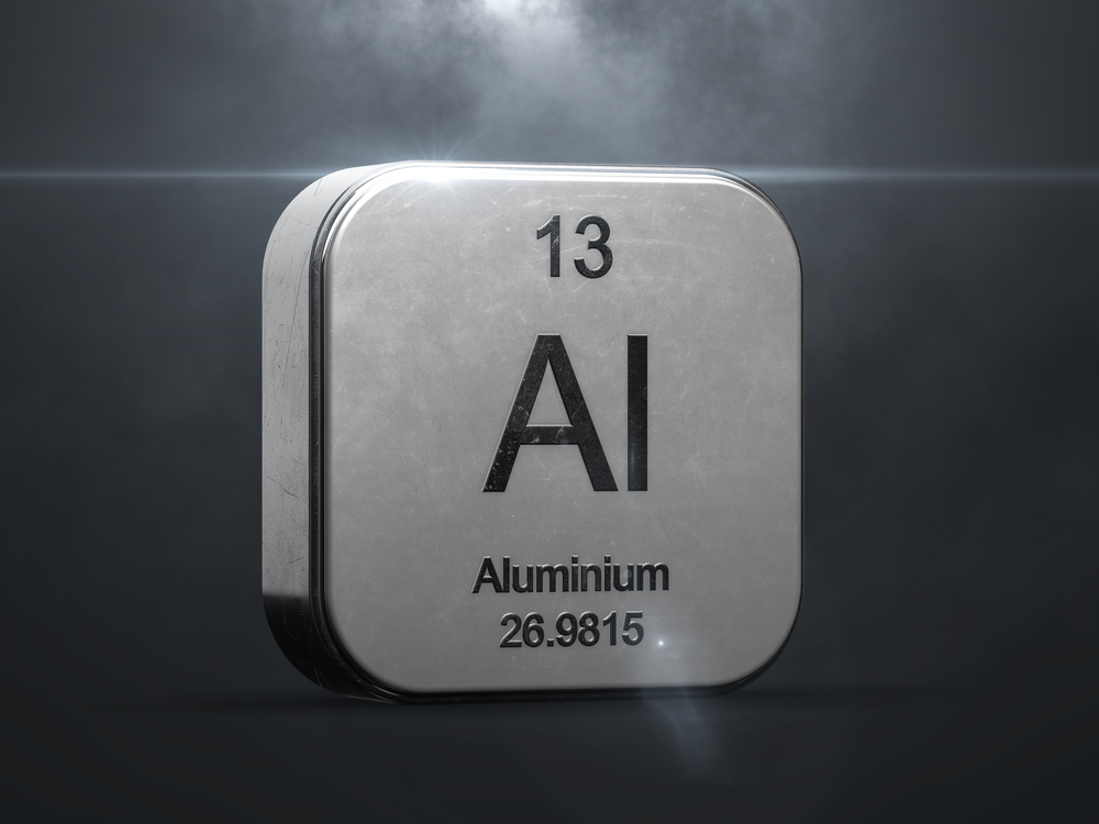 Aluminium element from the periodic table(concept w)s