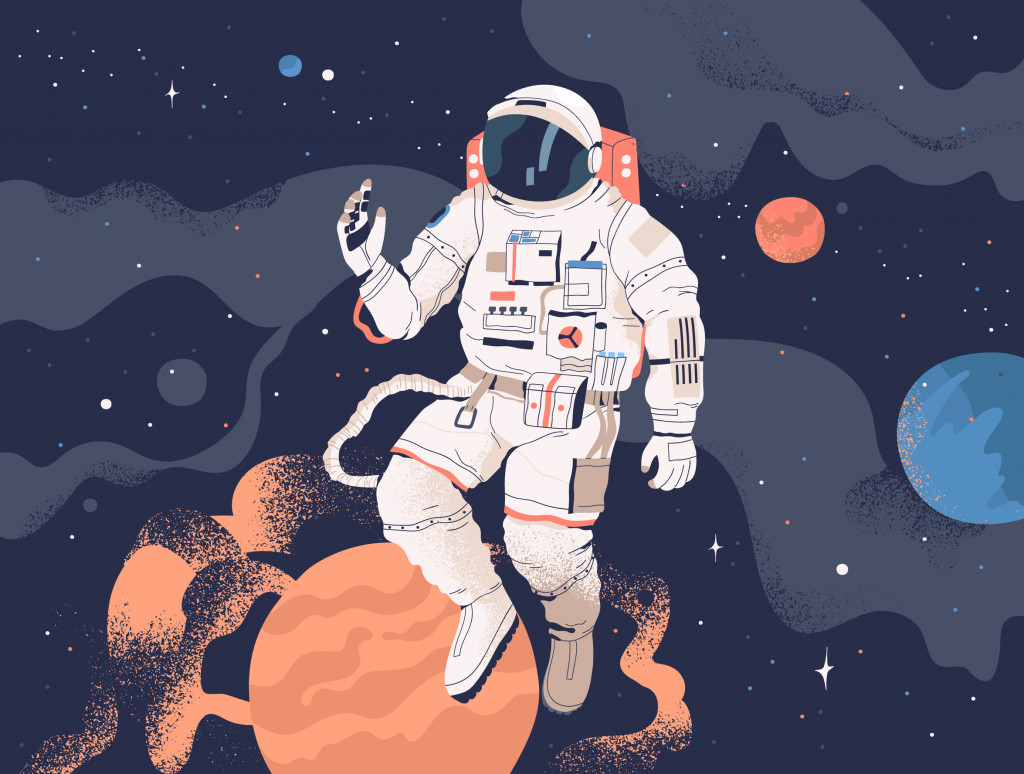 Astronaut in spacesuit in open space (GoodStudio)s