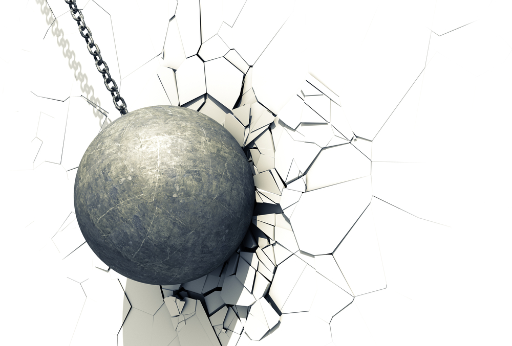 Wrecking Ball Shattering The White Wall(3Dsculptor)s