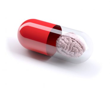 red pill filled with brain, isolated 3d illustration(Fabio Berti)s