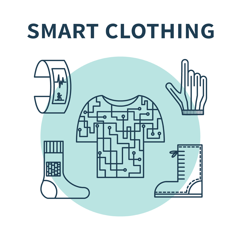 Smart clothing. Vector illustration for wearable technologies(lenoleum)s