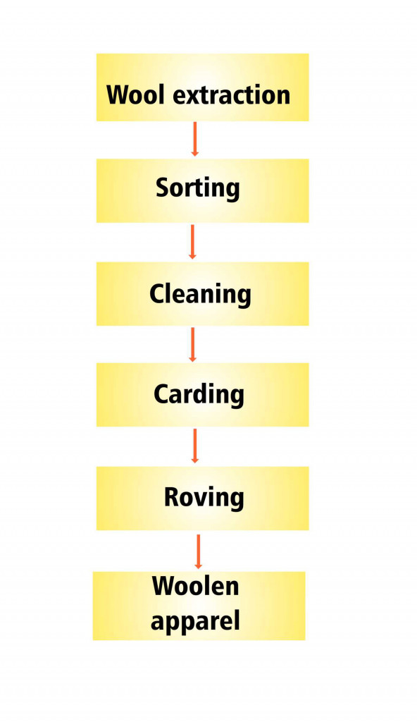 Manufacturing process of woolen apparel