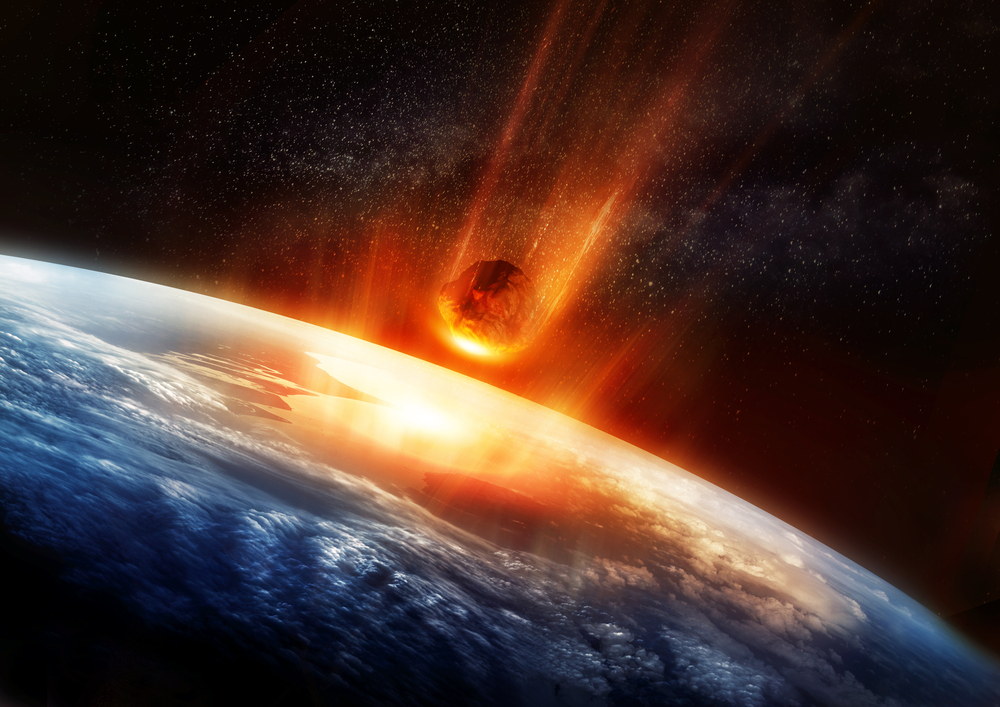 A large Meteor burning and glowing as it hits the earth's atmosphere(solarseven)S