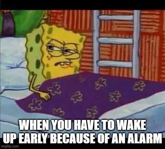 WHEN YOU HAVE TO WAKE UP EARLY BECAUSE OF AN ALARM