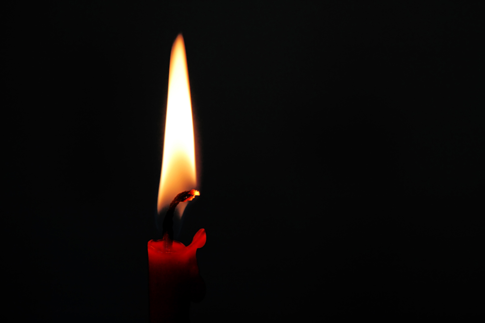 burning red candle