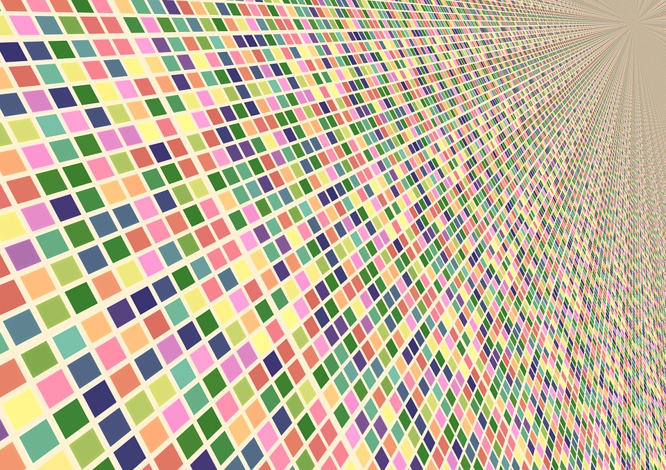 Arrangement Colorful Color Squares Perspective