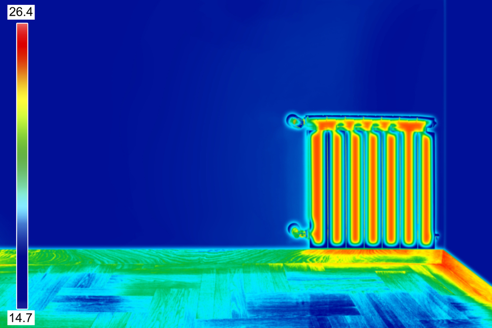 Infrared,Thermal,Image,Of,Radiator,Heater,In,Room