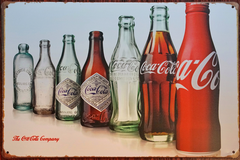 April,2018,:,Coca-cola,Zinc,Plate,Very,Vintage,At,Bangkok,thailand