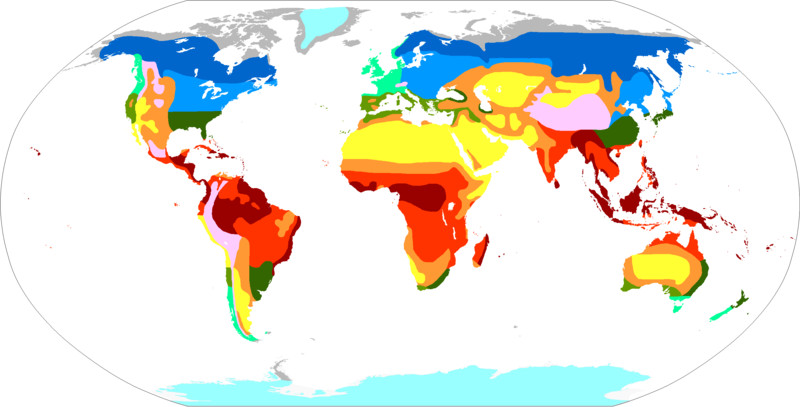 Trewartha climate classification world map