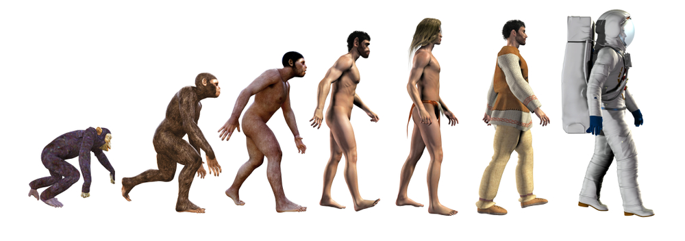 Human,Evolution,,From,Ape,To,Space,,3d,Illustration