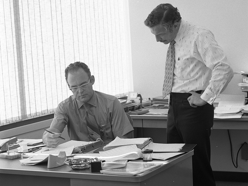 Gordon Moore with Robert Noyce at Intel in 1970