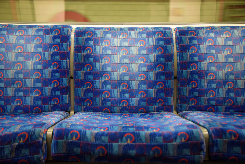 Blue,Seats,On,The,Central,Line,,London,,Uk.
