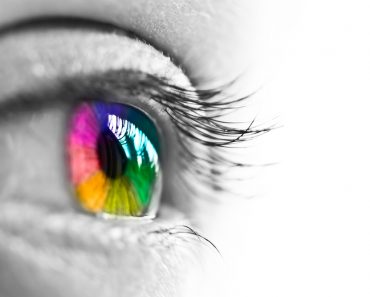 Girl,Colorful,And,Natural,Rainbow,Eye,On,White,Background