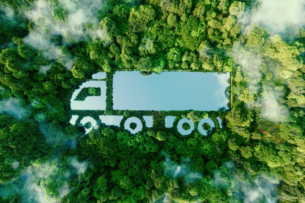 A,Truck-shaped,Lake,In,The,Midst,Of,Pristine,Nature,,Illustrating