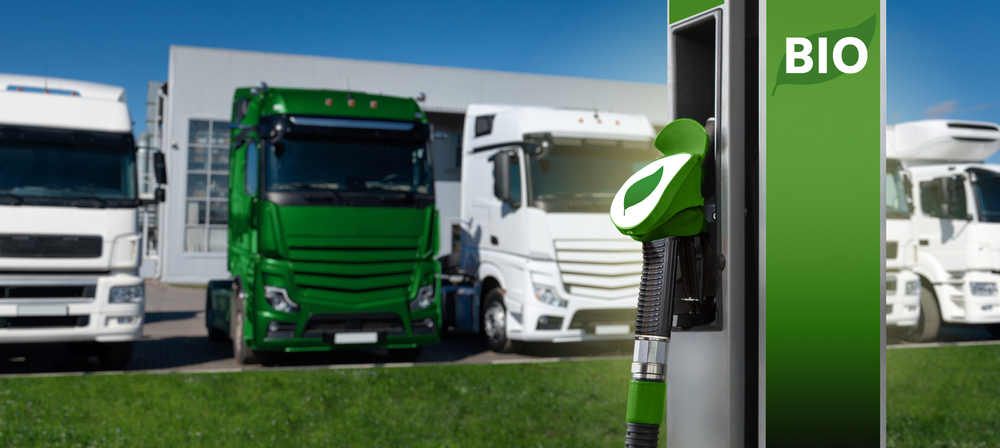 Biofuel,Filling,Station,On,A,Background,Of,Trucks.,One,Truck