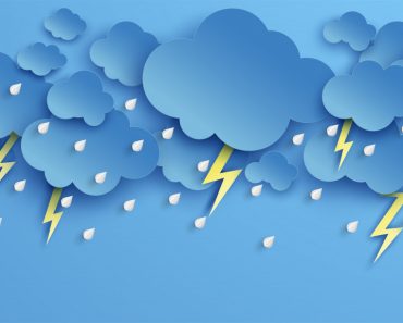 Illustration of Cloud and rain on blue background