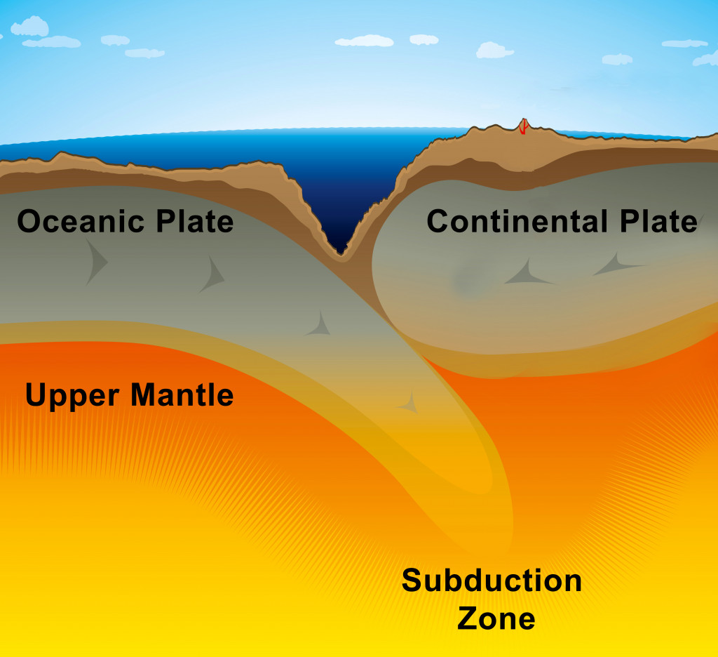 subduction zone near the ocean plate