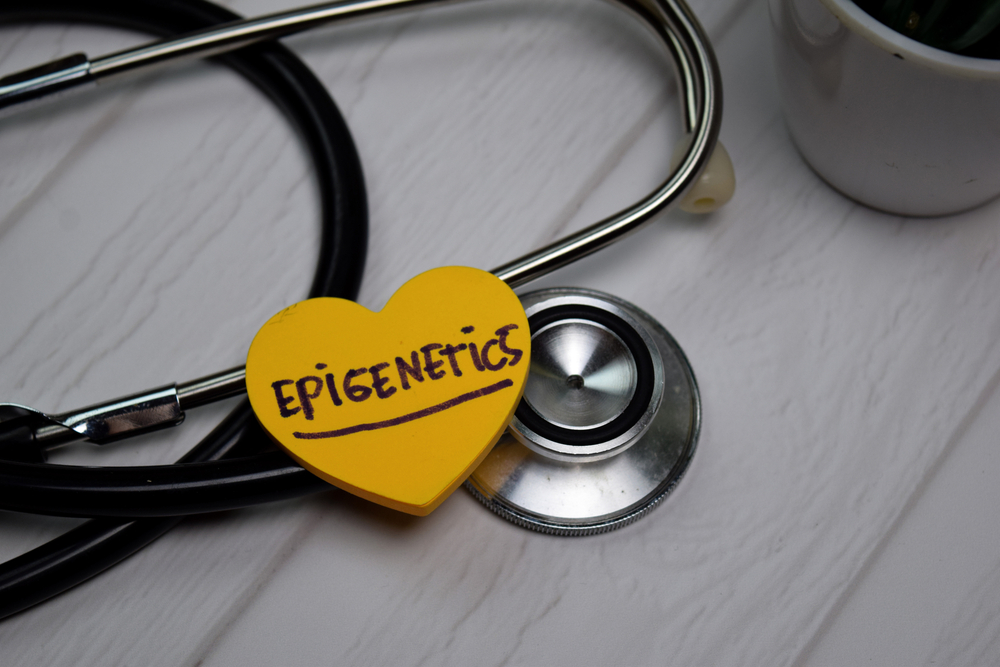 Epigenetics,Write,On,Sticky,Note,Isolated,On,Wooden,Table.,Medical